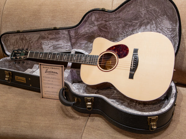 Eastman L-OMCE-QS Luthier Series Quilted Sapele / European Spruce w/ Cutaway+Electronics