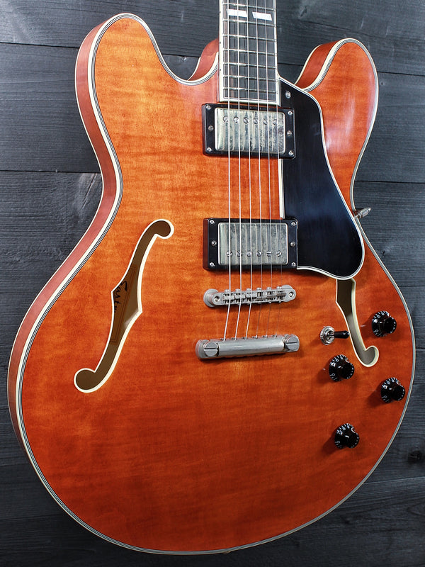 Eastman T59/TV-AMB Amber Truetone Varnish Semi-Hollowbody Maple Electric Guitar