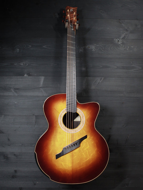 Pre-Owned Greenfield G4-DA Fanfret Multi-Scale Acoustic Guitar c.2005 Sunburst