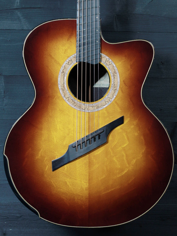 Pre-Owned Greenfield G4-DA Fanfret Multi-Scale Acoustic Guitar c.2005 Sunburst