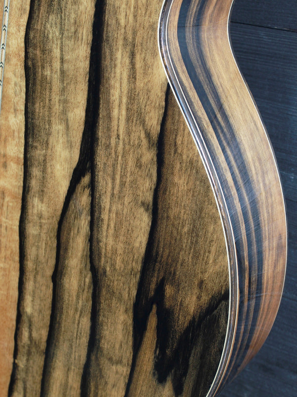 Bourgeois Touchstone Soloist OMC TS-LE Launch Edition acoustic guitar with Macassar Ebony back and sides lower bout