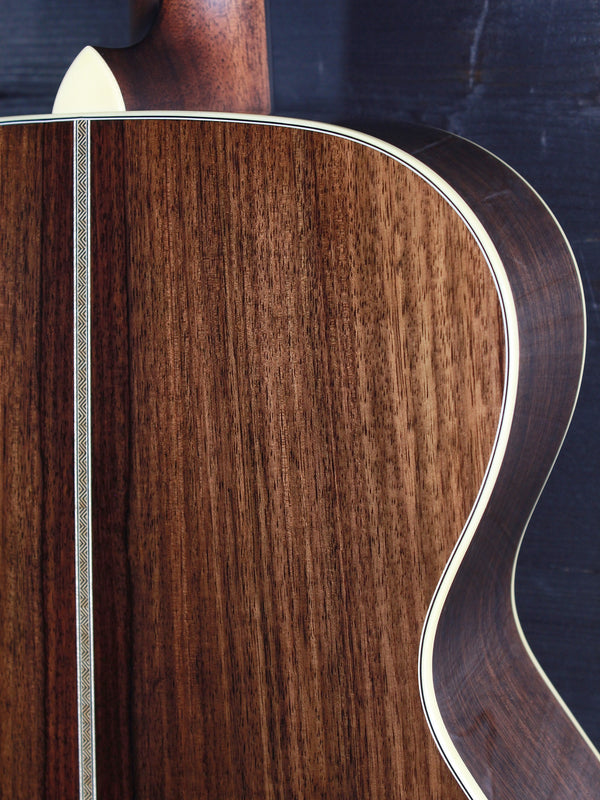 Bourgeois Touchstone OM Vintage TS Indian Rosewood back upper bout