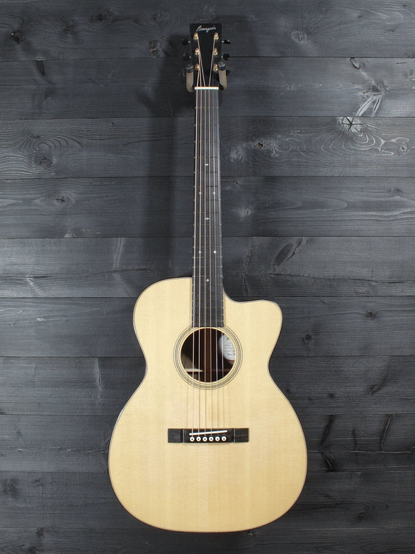     Bourgeois Touchstone Soloist OMC TS-LE Launch Edition acoustic guitar with Macassar Ebony and Lutz Spruce top.