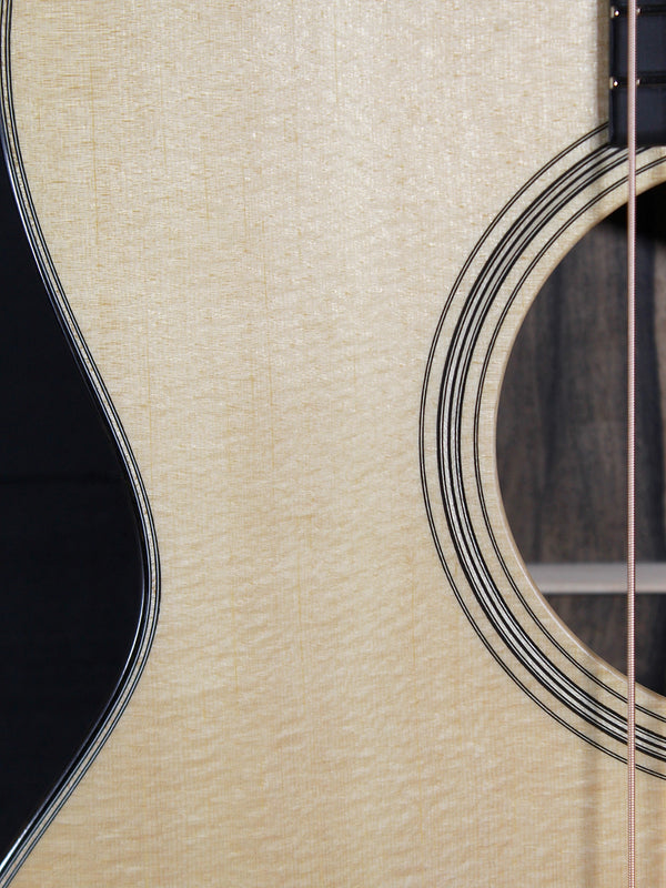 Dana Bourgeois Touchstone Series guitar with hand-voiced Lutz spruce top showing rosette