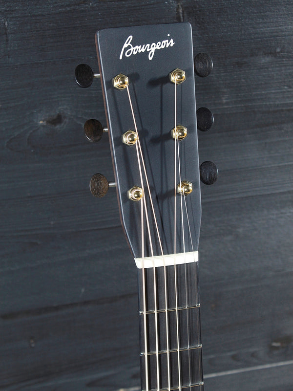 Bourgeois Soloist OMC boutique acoustic guitar available at Tobias Music headstock and tuners 