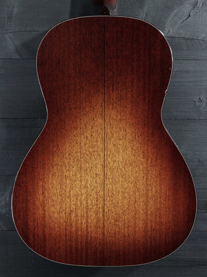 Custom Santa Cruz 00-1929 Style 12-Fret all-solid mahogany acoustic guitar with shaded Edgeburst Back view
