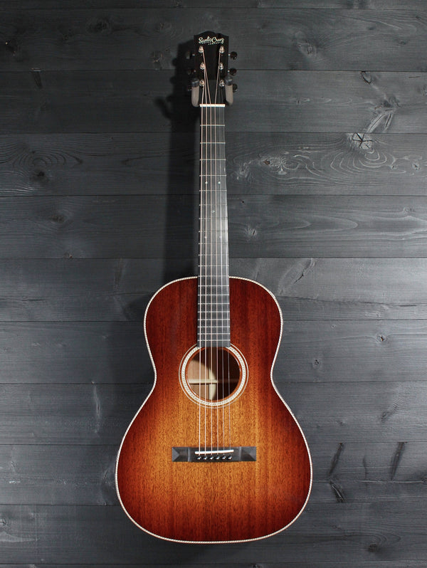 Custom Santa Cruz 00-1929 Style 12-Fret all-solid mahogany acoustic guitar with shaded Edgeburst Full view of back