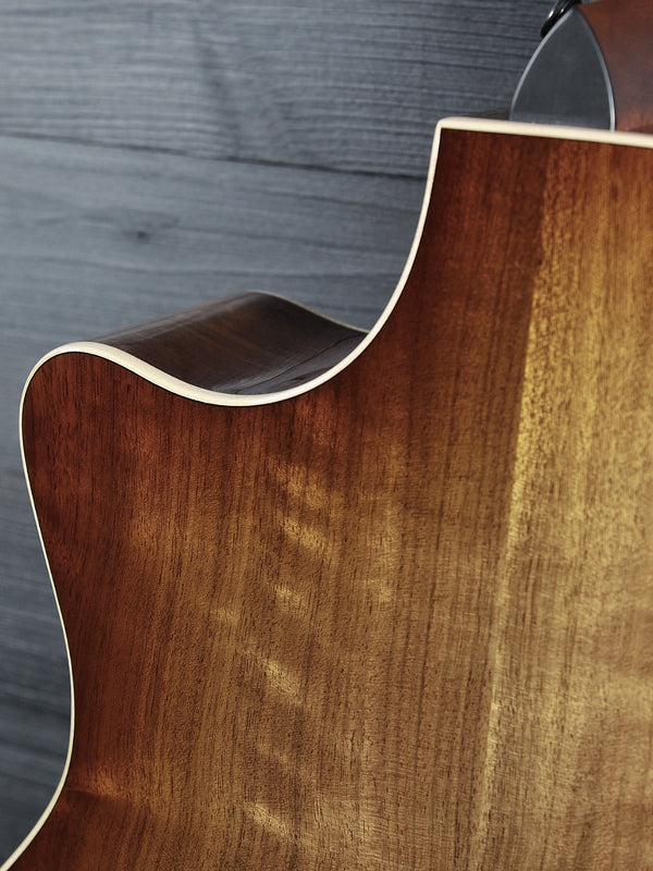 Pre-Owned Taylor Custom Grand Auditorium Figured Walnut Acoustic-Electric Guitar | Shaded Edgeburst | ES2 Electronics