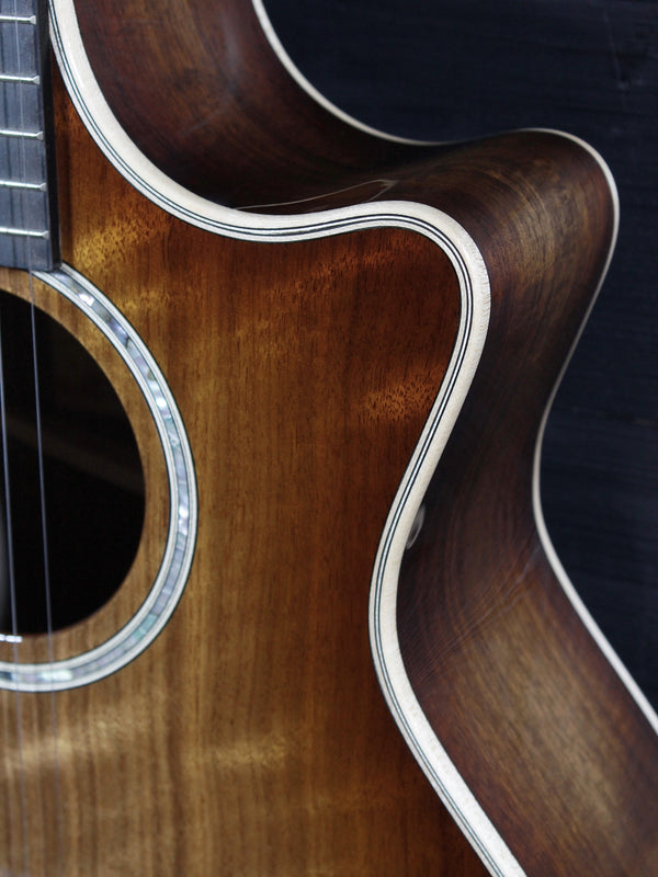 Pre-Owned Taylor Custom Grand Auditorium Figured Walnut Acoustic-Electric Guitar | Shaded Edgeburst | ES2 Electronics