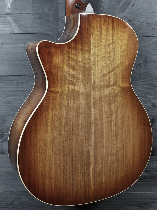 Pre-Owned Taylor Custom Grand Auditorium Figured Walnut Acoustic-Electric Guitar | Shaded Edgeburst | ES2 Electronics