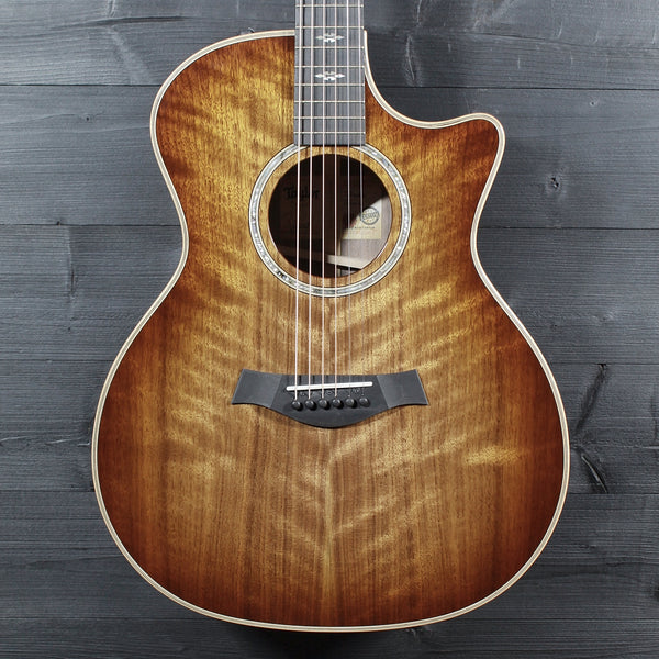Pre-Owned Taylor Custom Grand Auditorium Figured Walnut Acoustic-Electric Guitar | Shaded Edgeburst | ES2 Electronics