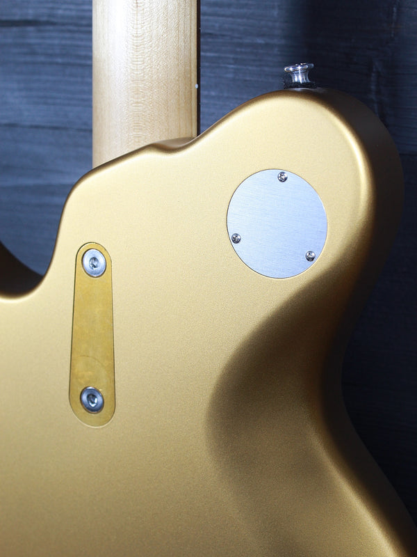 Close-up of Eastman Fullertone Offset Gold finish body