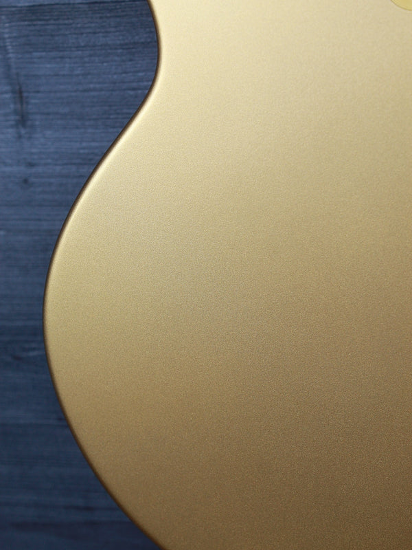 Close-up of Eastman Fullertone Offset Gold finish body