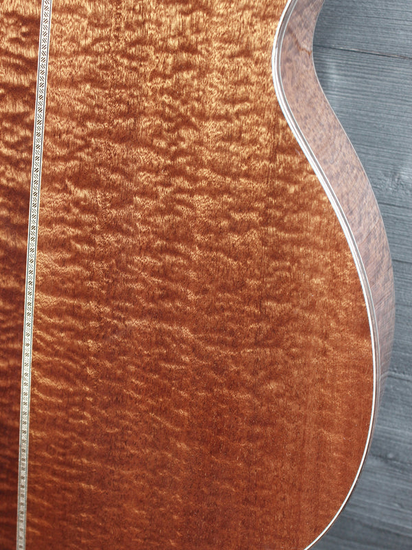 Eastman L-OMCE-QS Luthier Series Quilted Sapele / European Spruce w/ Cutaway+Electronics