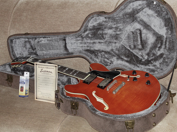 Eastman T59/TV-AMB Amber Thinline Semi-Hollowbody Electric Guitar