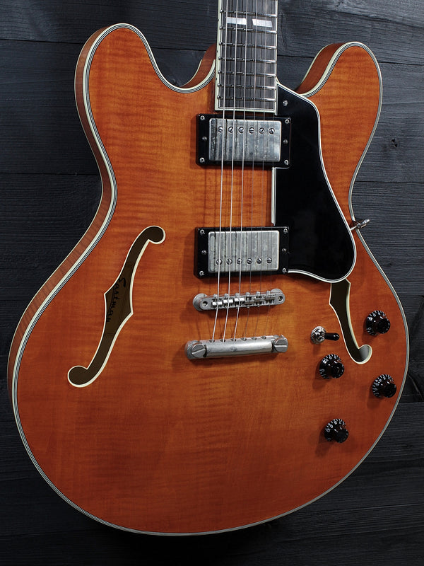 Eastman T59/TV-AMB Amber Thinline Semi-Hollowbody Electric Guitar