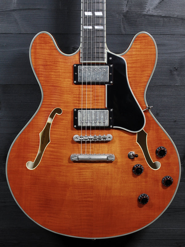 Eastman T59/TV-AMB Amber Thinline Semi-Hollowbody Electric Guitar