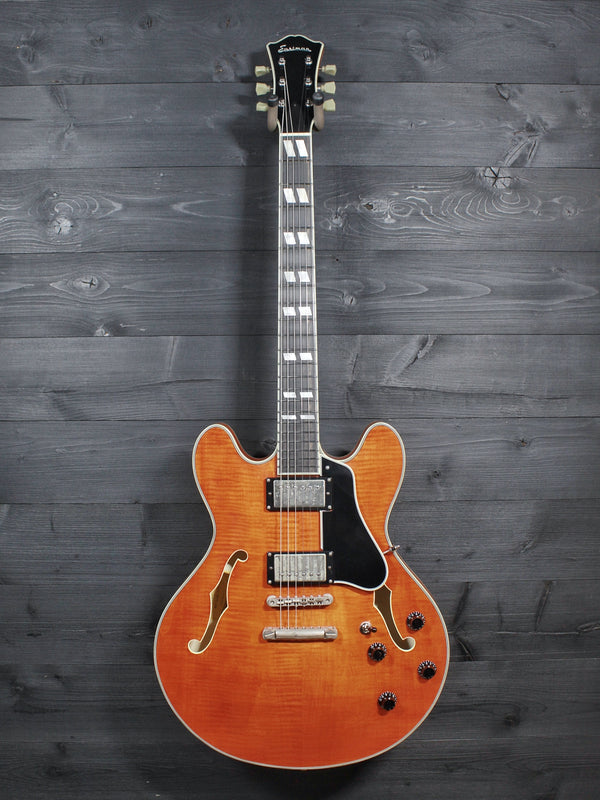 Eastman T59/TV-AMB Amber Thinline Semi-Hollowbody Electric Guitar
