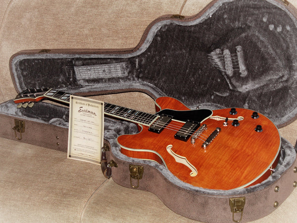 Eastman T59 /v-AMB Amber Antique Varnish Semi-Hollowbody Maple Electric Guitar