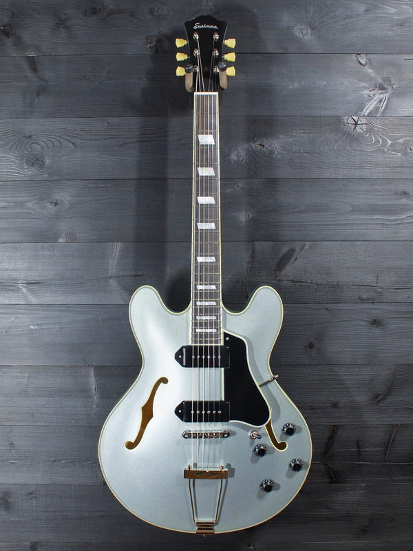 Eastman T64 Trapeze Iced Blue Metallic Hollowbody Electric Guitar