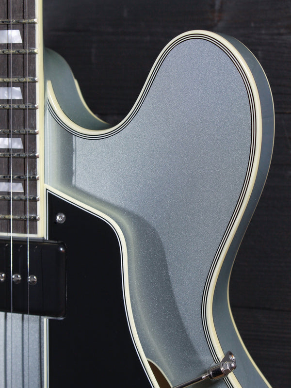 Eastman T64 Trapeze Iced Blue Metallic Hollowbody Electric Guitar