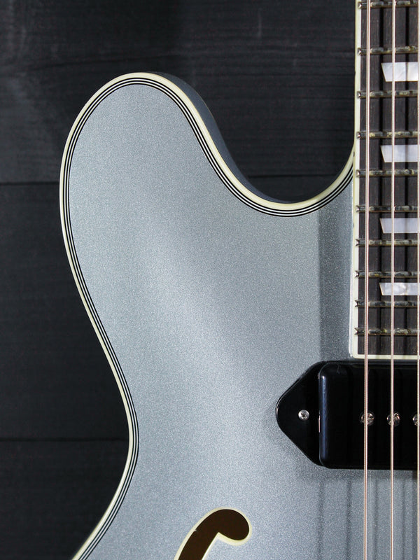 Eastman T64 Trapeze Iced Blue Metallic Hollowbody Electric Guitar