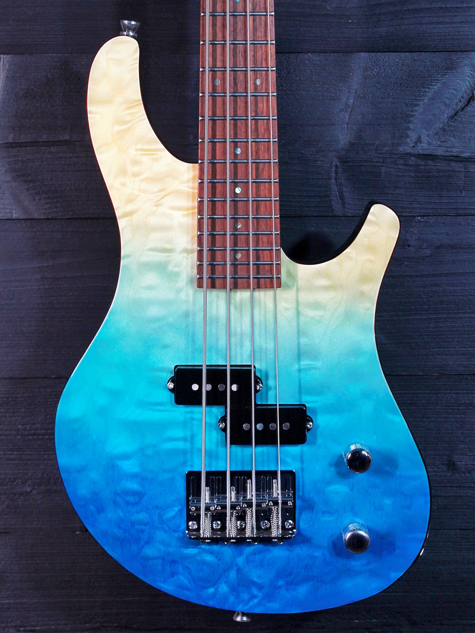 Flight / Jet Mini Bass TBL Solidbody Transparent Blue w/ Deluxe