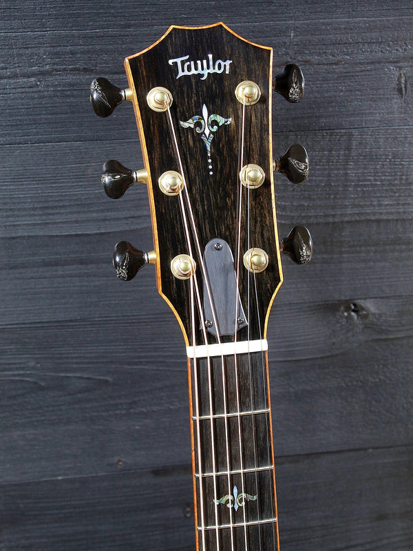 Belle Fleur fretboard inlay on Taylor custom acoustic guitar