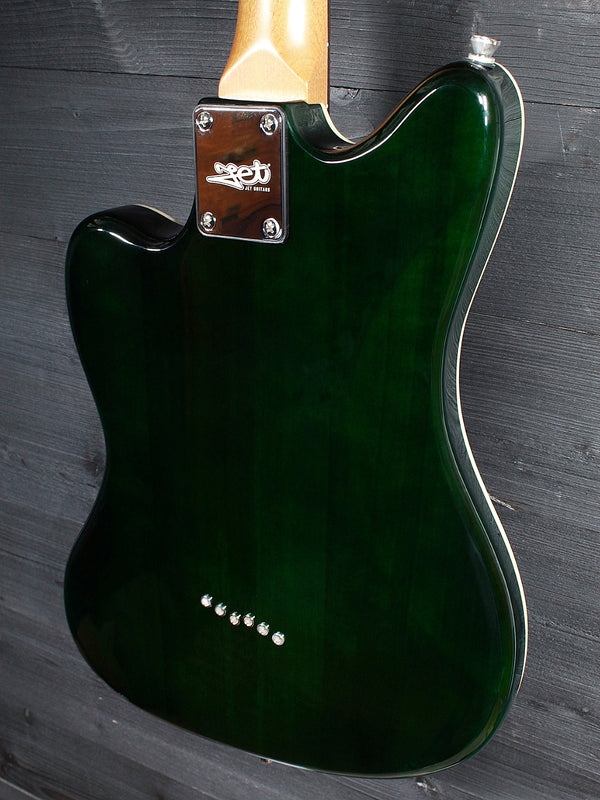 Jet JJ350 GR-R Transparent Green Electric Guitar w/ Deluxe Gig Bag Included