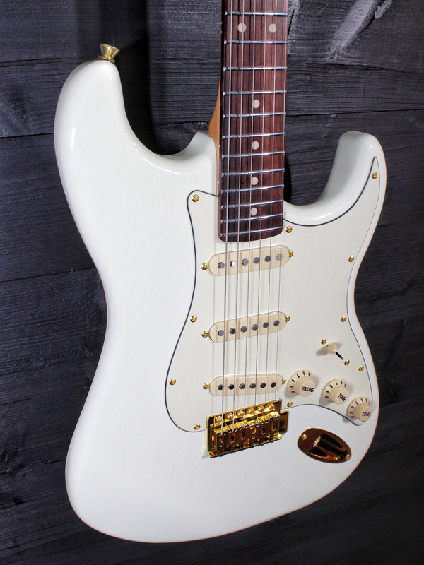 Jet JS-380 OW-G Olympic White / Gold Electric Guitar w/ Deluxe Soft Case