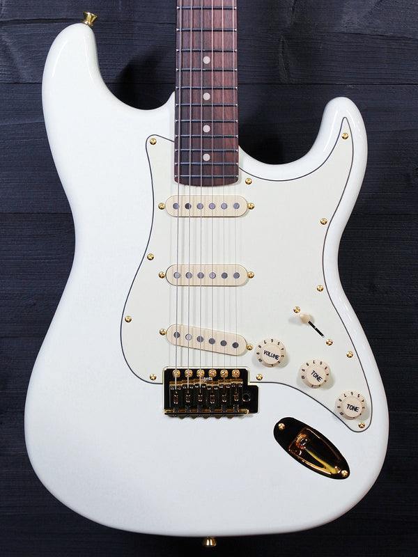 Jet JS-380 OW-G Olympic White / Gold Electric Guitar w/ Deluxe Soft Case