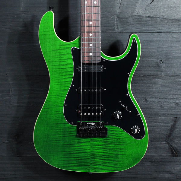 Jet JS-450 TGR-R Transparent Green Electric Guitar Deluxe Soft Case Included