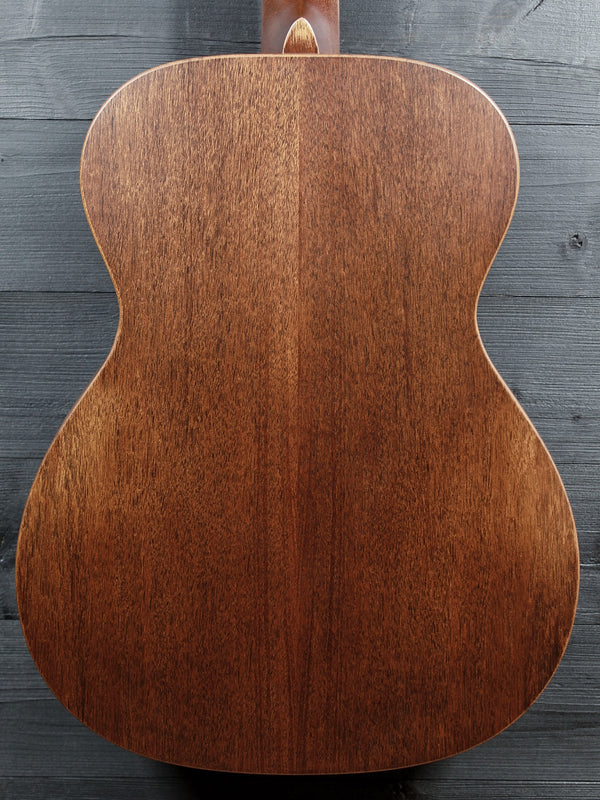 Back view of Martin 000-15 StreetMaster showing its solid mahogany back