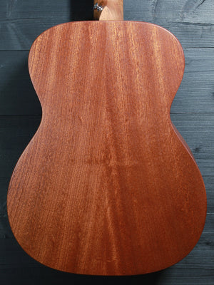 Back of Martin 000-Jr acoustic guitar featuring solid Sapele wood