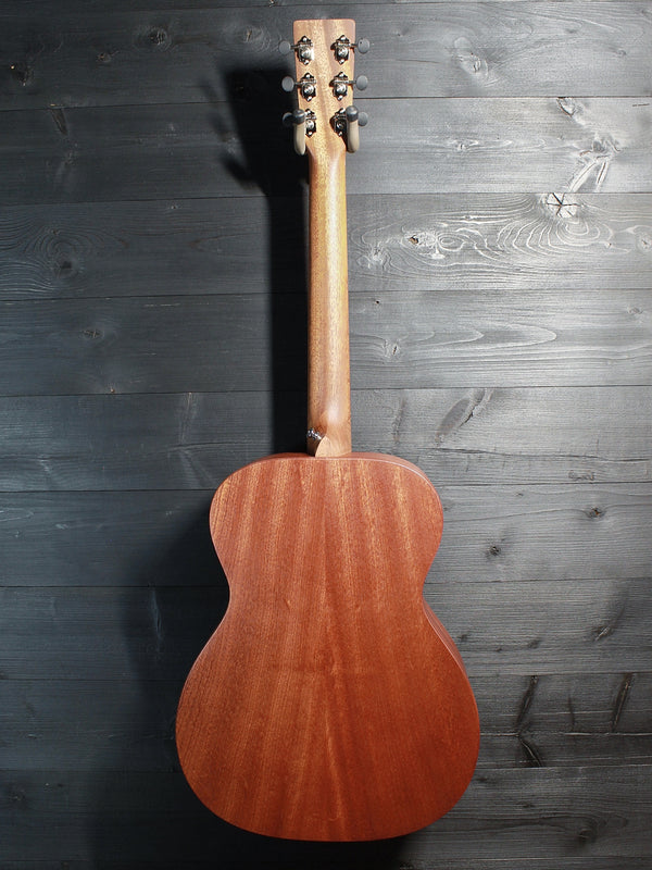 Full back view of Martin 000-Jr acoustic guitar featuring solid Sapele wood