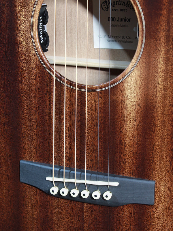  Martin StreetMaster featuring solid Sapele back and sides showing bridge and saddle