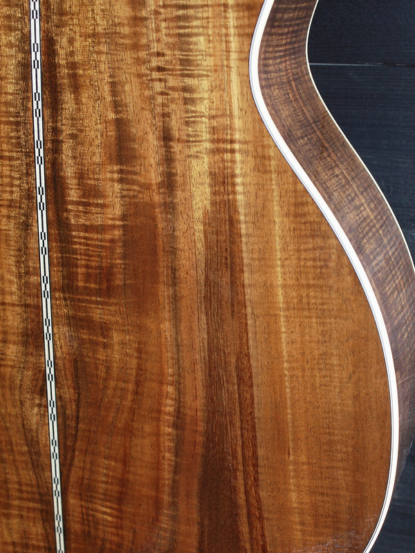  Premium Broad Figure Hawaiian Koa back on Martin Custom Shop acoustic guitar