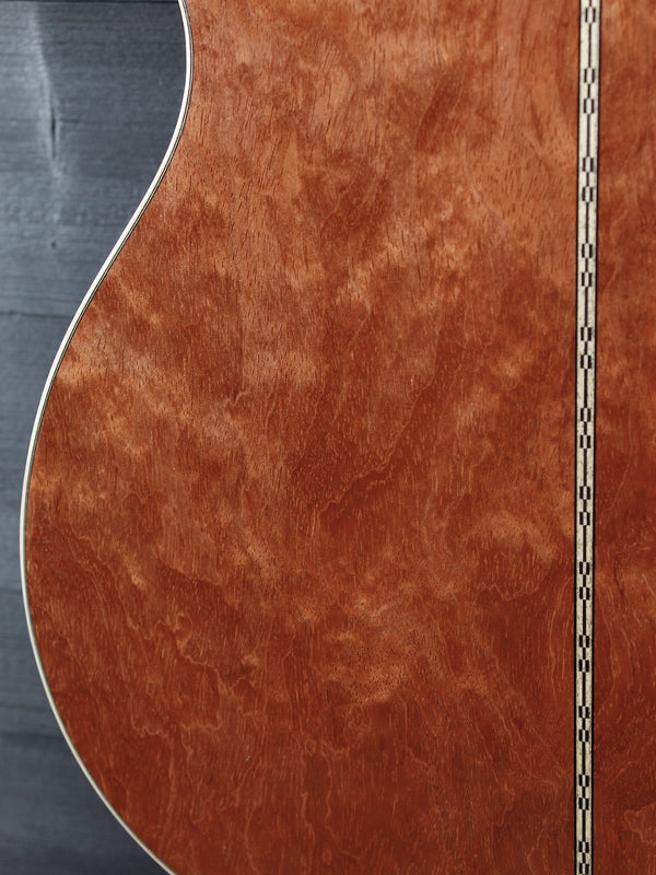Martin Custom OM with Premium Quilted Bubinga back and sides Close up wood