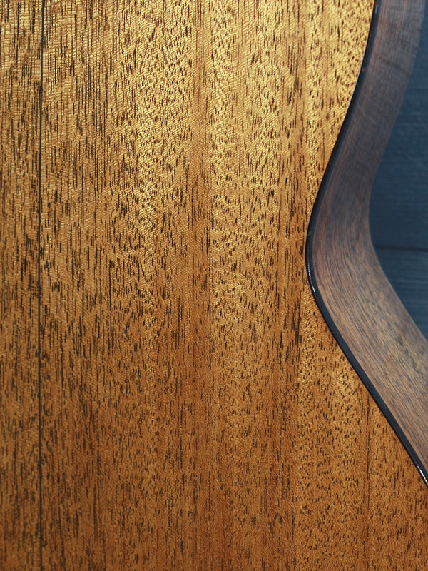 Back of the Martin Custom Shop 00-12 Fret featuring solid mahogany tonewood wood grain view