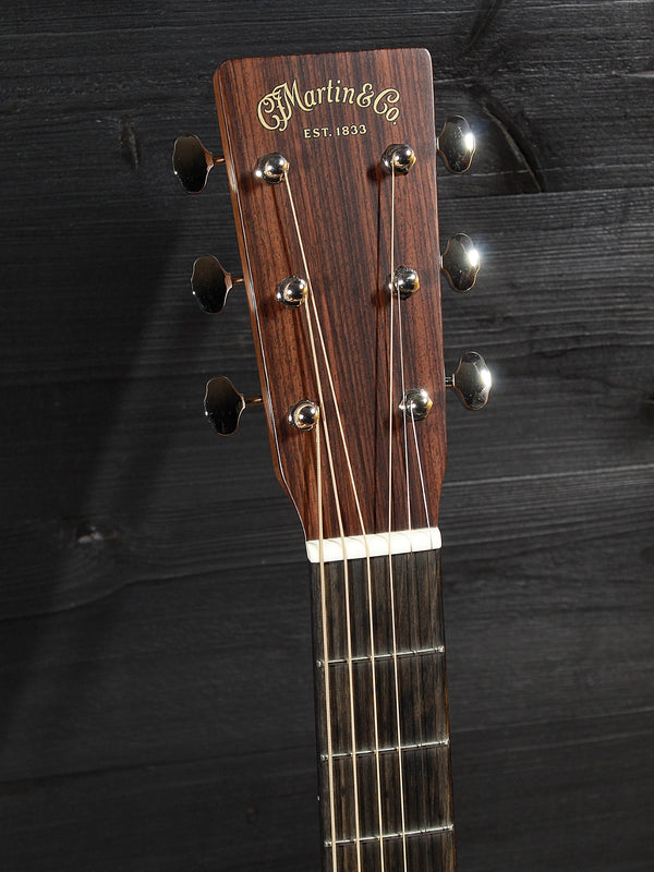 Martin Custom Shop headstock detail with traditional Martin appointments