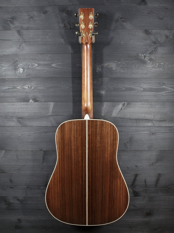 Full back view of a Martin D-41 acoustic guitar featuring the 1933 Ambertone top finish