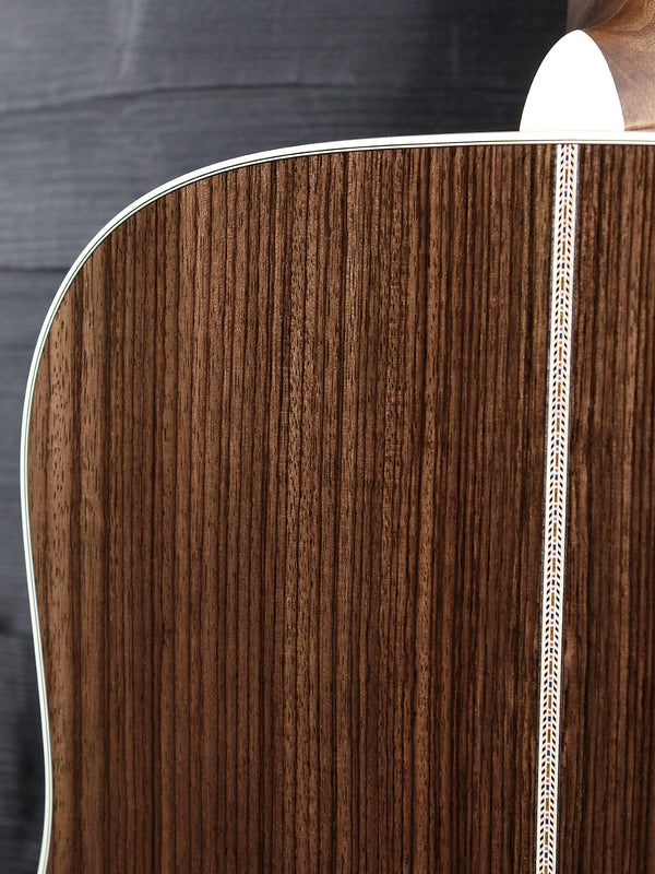 Upper bout back Martin D-41 acoustic guitar featuring the 1933 Ambertone top finish
