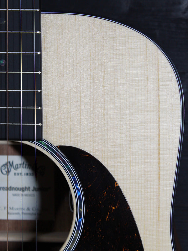 Martin D Jr-E acoustic electric guitar spruce upper bout