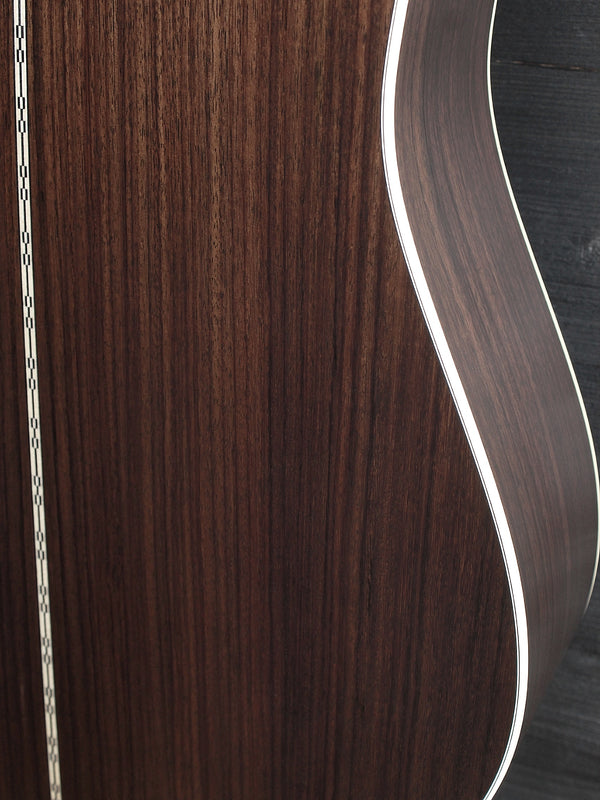 Martin D-28 East Indian rosewood back lower bout