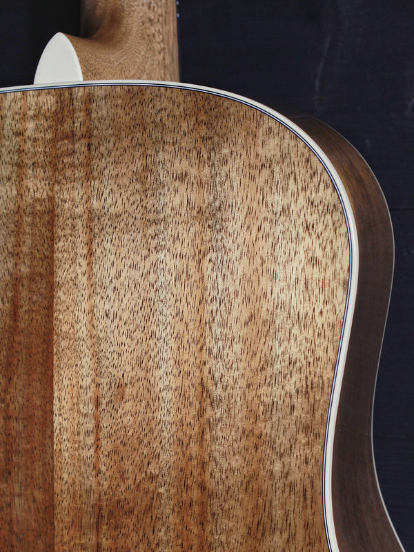 Martin O’ahu HG-28 solid flamed Hawaiian koa back upper bout