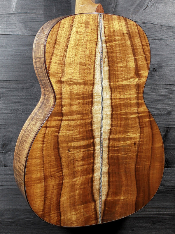 Martin O’ahu K-42 Hibiscus Hawaiian koa back and sides glamour shot.