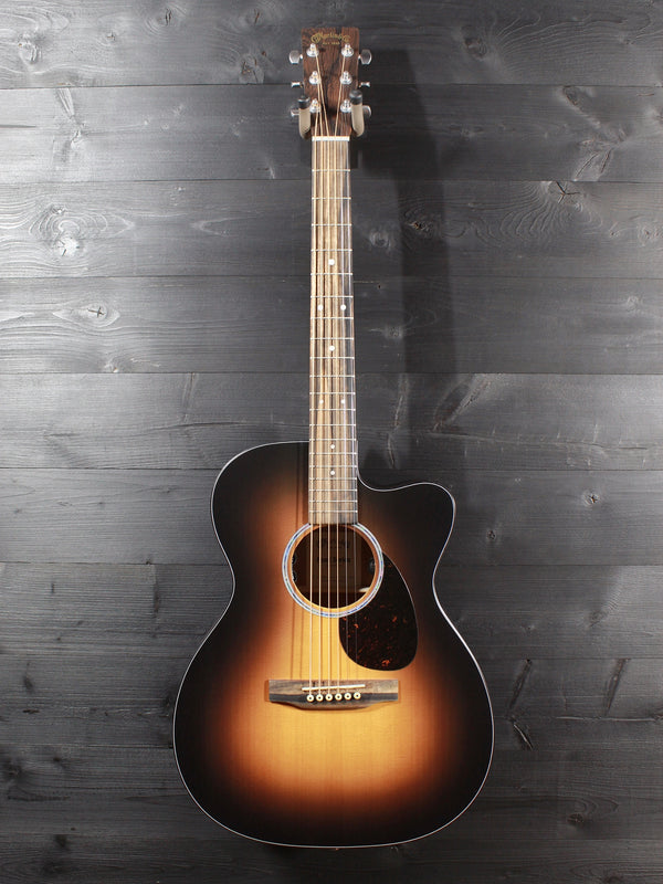 Martin OMC-10E Modern Burst Acoustic-Electric Guitar | Solid Sapele Auditorium Cutaway