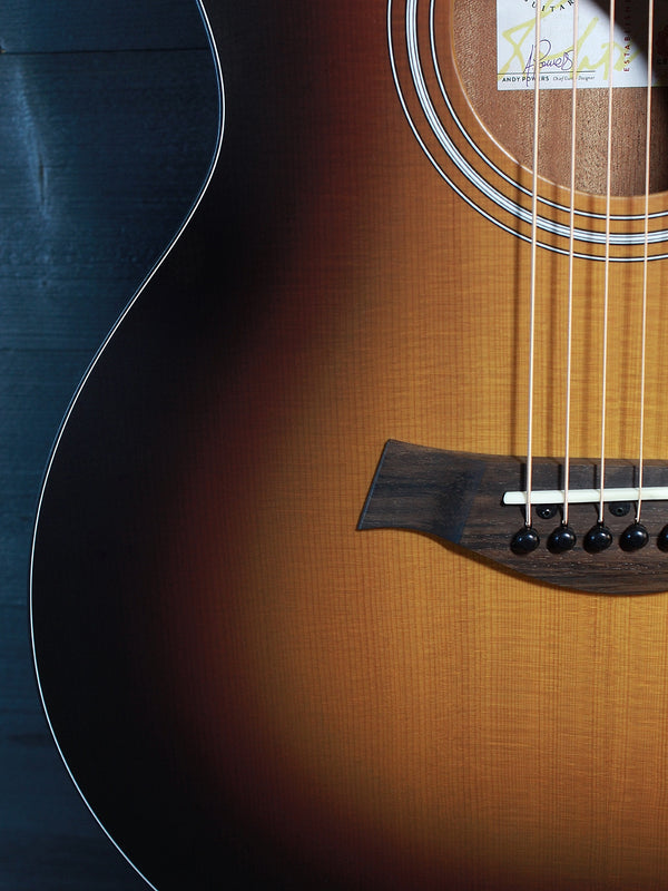 Taylor 114ce Dark Tobacco Shaded Edgeburst acoustic-electric guitar spruce wood grain