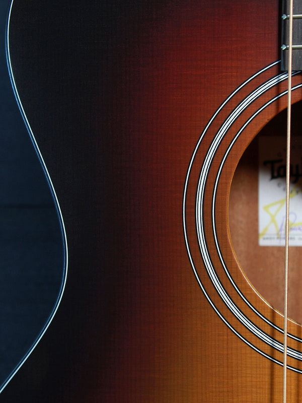 Taylor 114ce Dark Tobacco Shaded Edgeburst acoustic-electric guitar sound hole