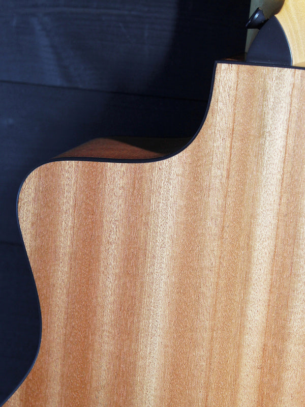 Taylor 114ce Special Edition Dark Tobacco Shaded Edgeburst acoustic guitar cutaway Sapele bac